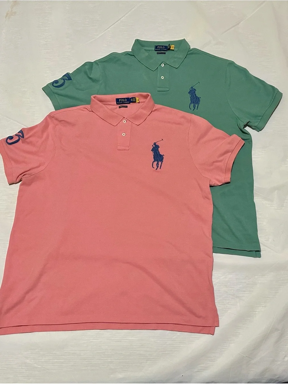 Polo by Ralph Lauren Pink & Green Dual Polo Shirts with Navy Pony